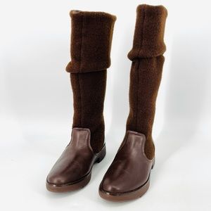 ✨Fitflop Nisse Brown Wool Knee High Boots 6US Comfort Cozy Winter Snow